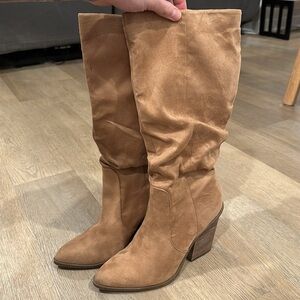 Beige Suede Boots